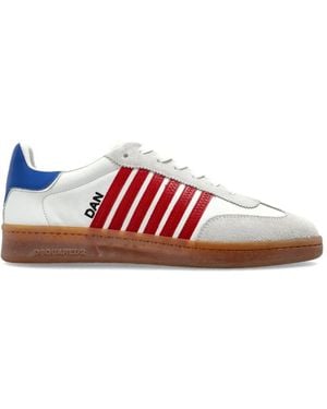 DSquared² Boxer Striped Leather Trainers - White