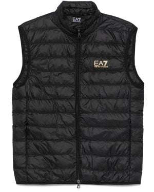 EA7 Logo Down Vest - Black