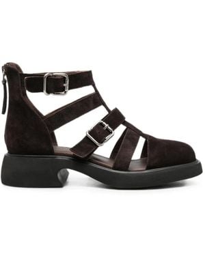 SERGIO MORETTI FIRENZE Buckle-Fastening Cage Sandals - Black