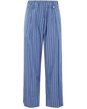 Myths Pantalones rectos a rayas - Azul