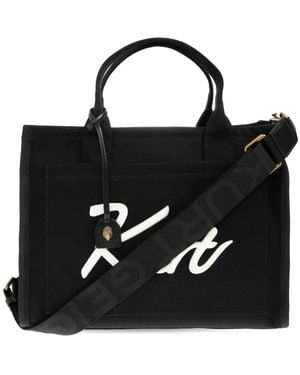 Kurt Geiger Sac Cabas À Bride À Logo Brodé - Black