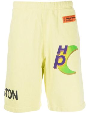 Heron Preston Logo-Print Track Shorts - Yellow