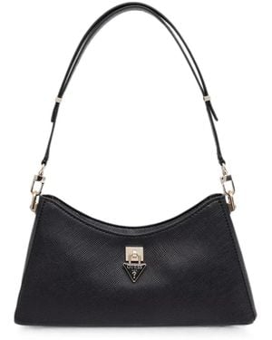 Guess Patsie Logo-Plaque Shoulder Bag - Black