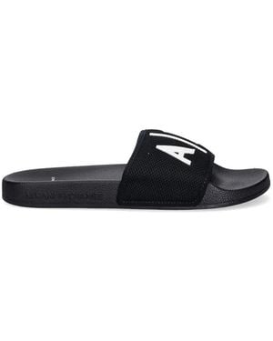 ARMANI EXCHANGE Logo-Detail Slides - White