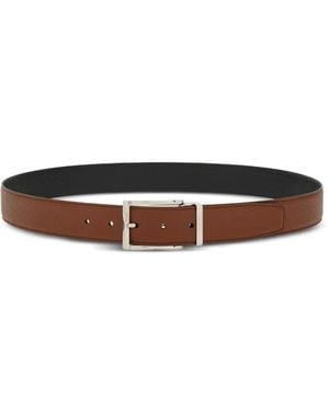 Ferragamo Reversible Rectangle-Buckle Belt - White