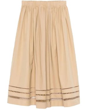 Ermanno Scervino Falda Midi Con Cintura Lazada - Neutro
