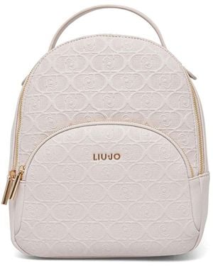 Liu Jo Monogram-Embossed Backpack - White