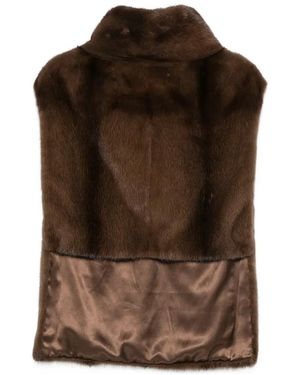 Liska Funnel-Neck Sleeveless Gilet - Brown