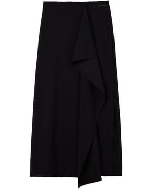 Sunnei Falda Drapeada Con Volantes - Negro