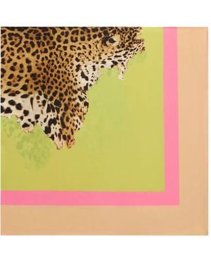 Roberto Cavalli Seidenschal Mit Leopardenprint - Gelb