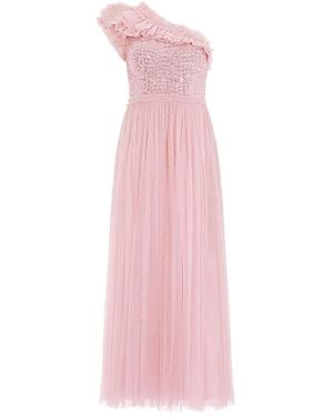 Needle & Thread Raindrop Sequin Ruffled Gown - Pink
