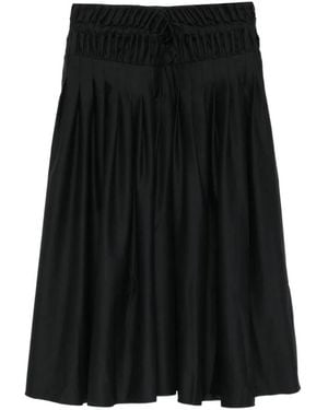 PAULINE DUJANCOURT Smocked Pleated Midi Skirt - Black
