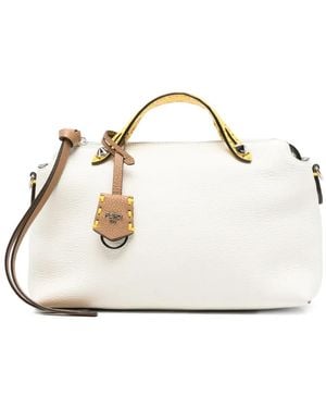 Fendi Medium By The Way Selleria Leather Tote Bag - White
