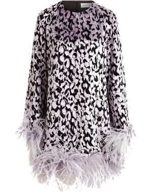 16Arlington Hodi Feather Devoré Dress - White