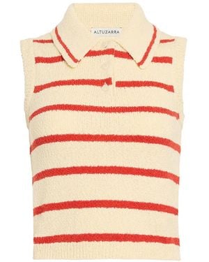Altuzarra Elmer Striped Polo Top - Natural