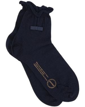 Antipast Knitted Ruffle-Detail Socks - Blue