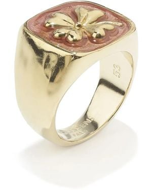 Goossens Talisman Clover Signet Ring - Metallic