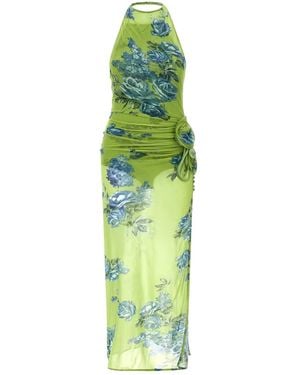 Magda Butrym Abito Midi A Fiori - Verde