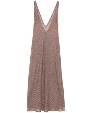 Missoni A-Line V-Neck Maxi Dress - Brown