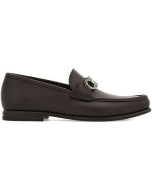 Ferragamo Gancini-Buckle Loafers - Black
