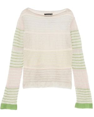 Cividini Gestreifter Pullover - Weiß