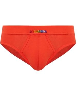 DSquared² Logo-Embroidered Briefs