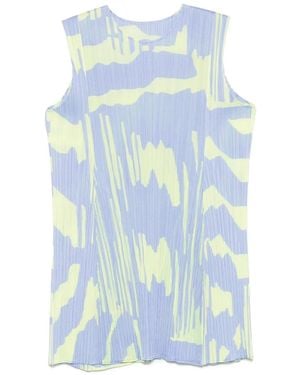 Pleats Please Issey Miyake Refraction Mini Dress - Blue