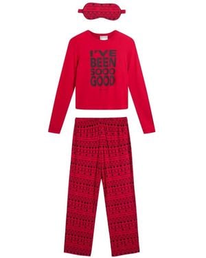 Juicy Couture Pijama Con Eslogan Estampado - Rojo