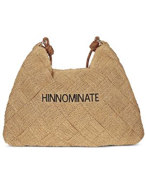 hinnominate Woven Logo-Embroidered Shoulder Bag - Natural