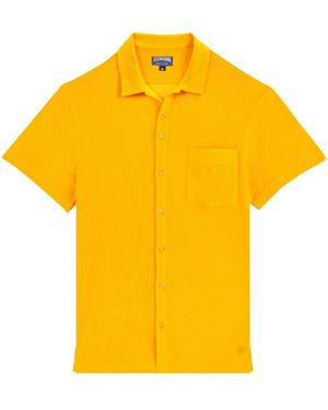 Vilebrequin Camisa Bowling De Tejido De Rizo - Amarillo