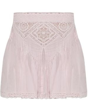 Isabel Marant Goldie Lace-Insert Pleated Mini Skirt - Pink