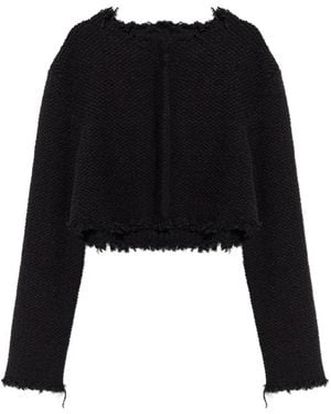 Jil Sander Cardigan À Bords Francs - Black