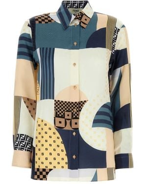 Fendi Patterned Shirt - Blue