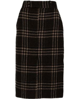 Petar Petrov Check-Pattern Midi Skirt - Black