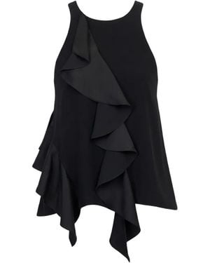 Cinq À Sept Vivia Ruffled Top - Black