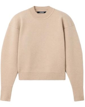 Jacquemus Pullover mit Logo-Stickerei - Natur