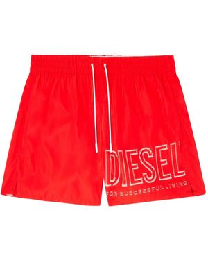DIESEL Olympic-34-D-Core Drawstring Logo Swim Shorts - Red