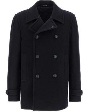 Tagliatore Double-Breasted Wool Coat - Blue