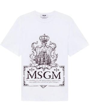 MSGM Logo-Print T-Shirt - White