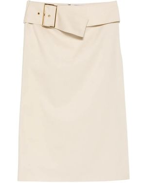 ROWEN ROSE Falda midi con hebilla - Neutro