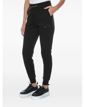ARMANI EXCHANGE Logo-Print Drawstring Track Trousers - Black