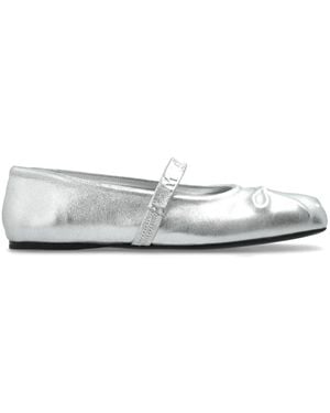 Marni Metallic Ballerina Shoes - White