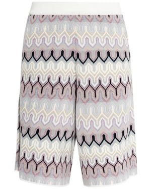 Akep Geometric-pattern bermuda shorts - Blanco