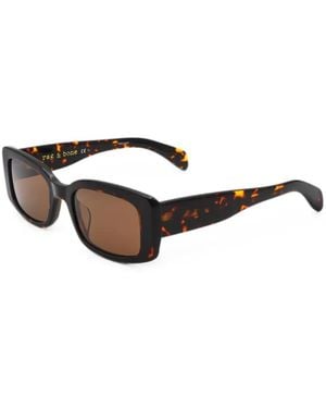 Rag & Bone Tortoiseshell-Effect Rectangle-Frame Sunglasses - Brown
