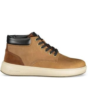 Timberland Lace-Up Panelled Ankle Boots - Brown
