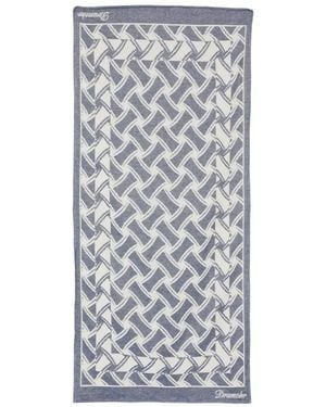 Drumohr Patterned Cotton Beach Towel - Grey