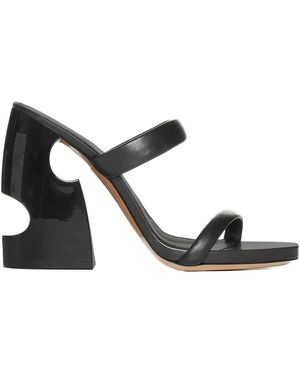 Off-White c/o Virgil Abloh Pop Meteor Leather Heeled Mules - Black