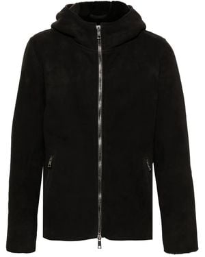 Giorgio Brato Hooded Leather Jacket - Black