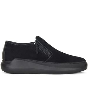 Giuseppe Zanotti Conley Zip レザー デッキシューズ - ブラック