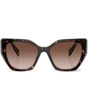 Prada Tortoiseshell-Effect Geometric-Frame Sunglasses - Green